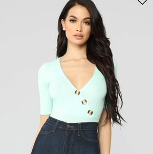 Mint bodysuit shirt